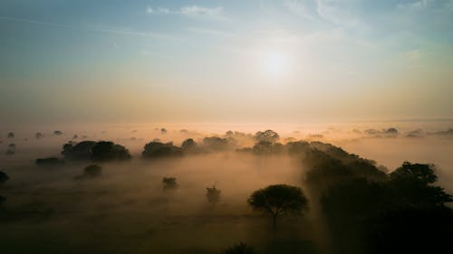 Kostenloses Stock Foto zu dämmerung, drohne erschossen, landschaft