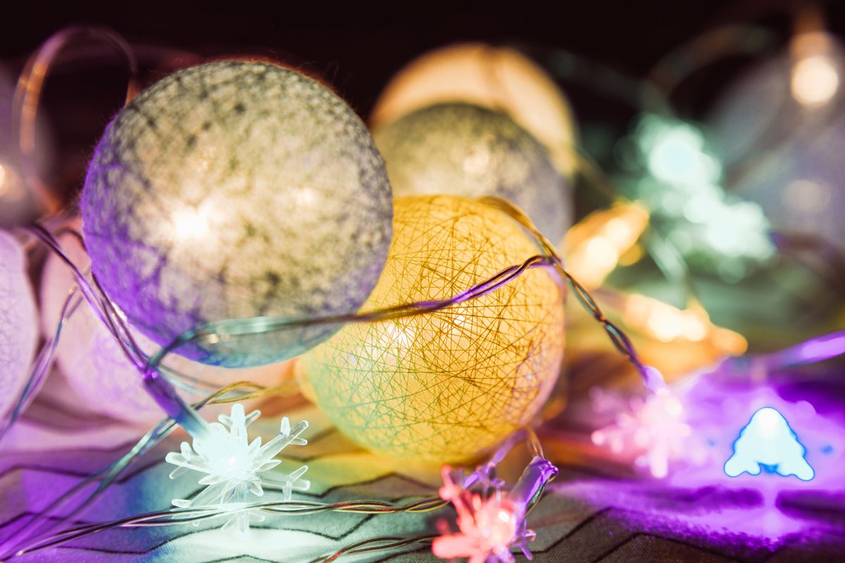 Colorful illuminated holiday decorations