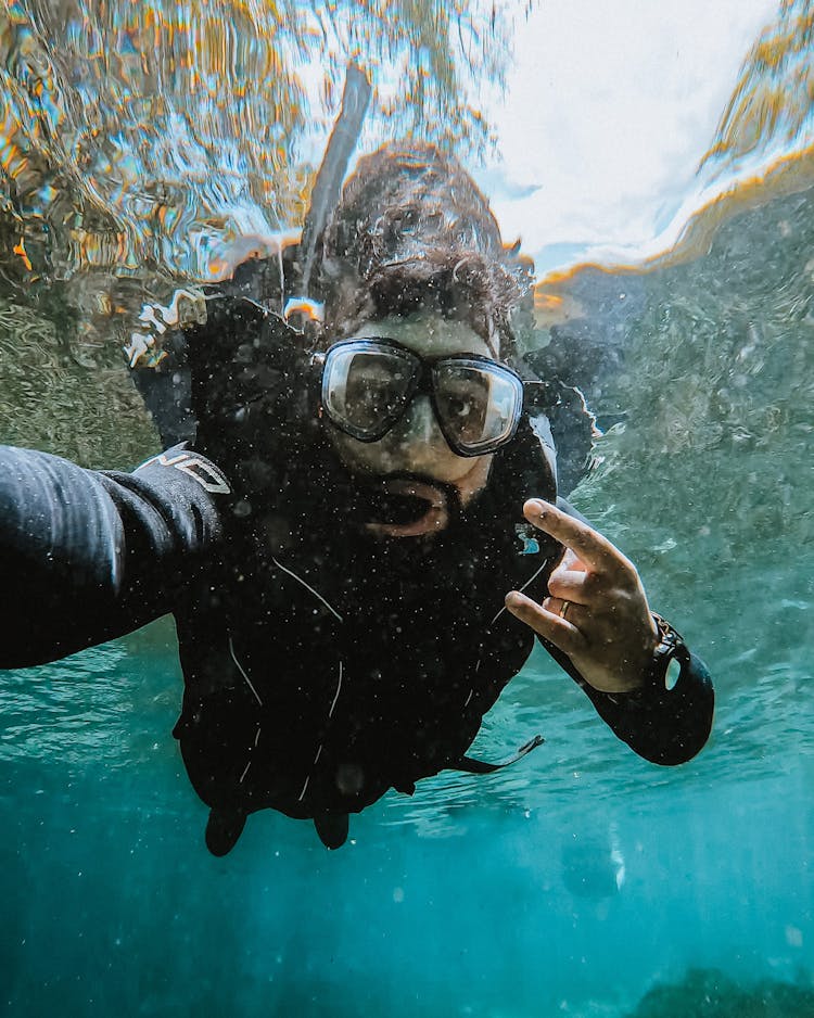 Man Diving In Lake