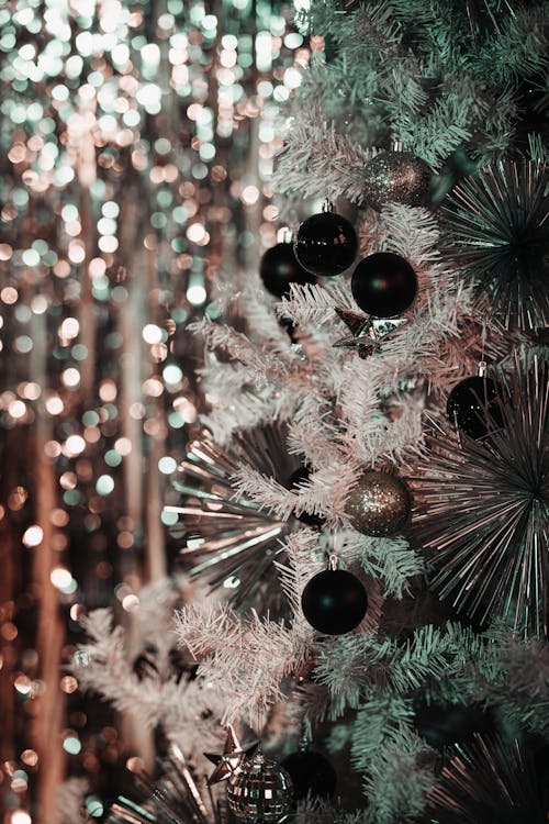 Close-up of Decorations on a Christmas Tree