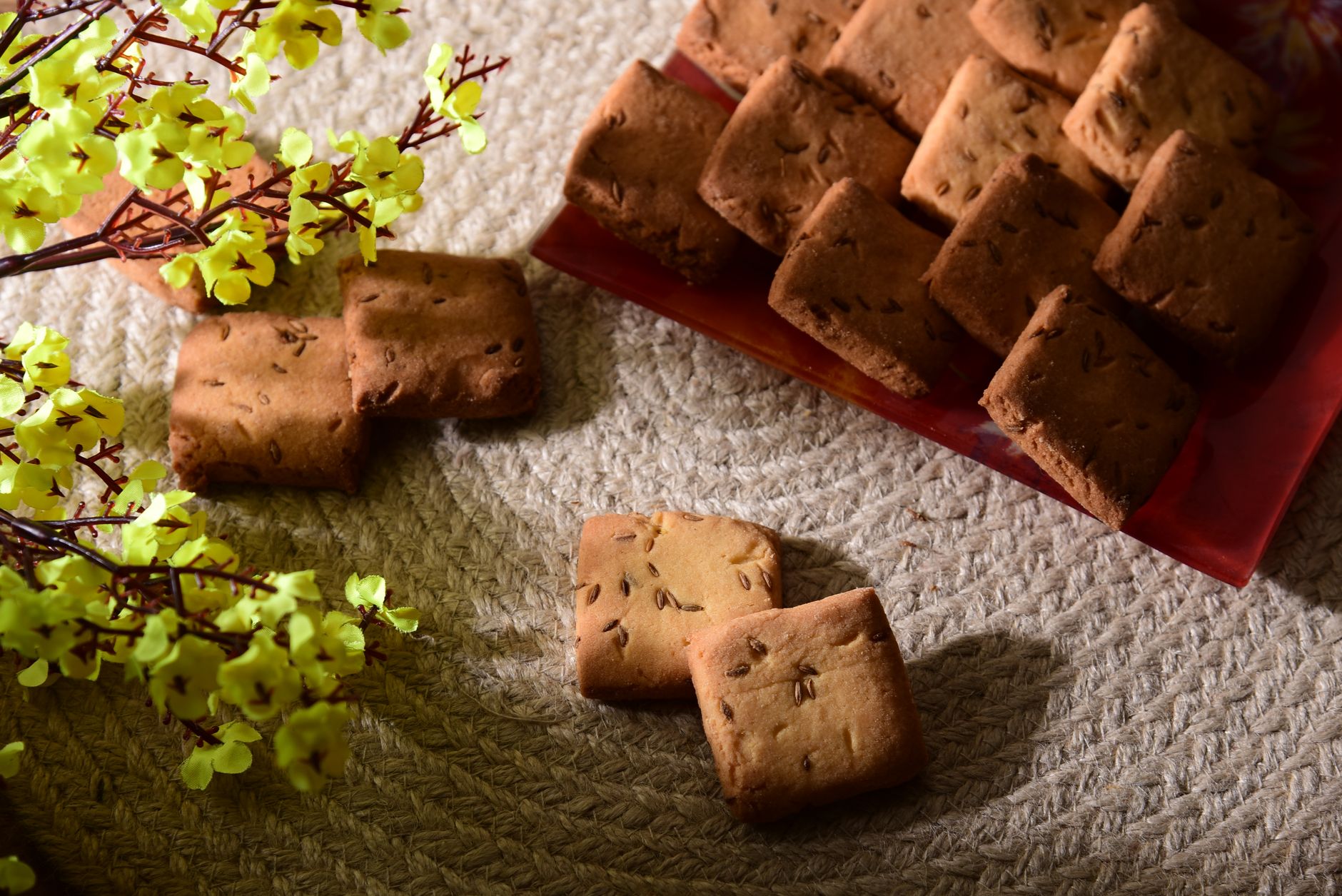 Sliced almond flour shortbread bars on a rustic wooden board