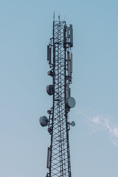 Low Angle Shot on an Antenna Tower