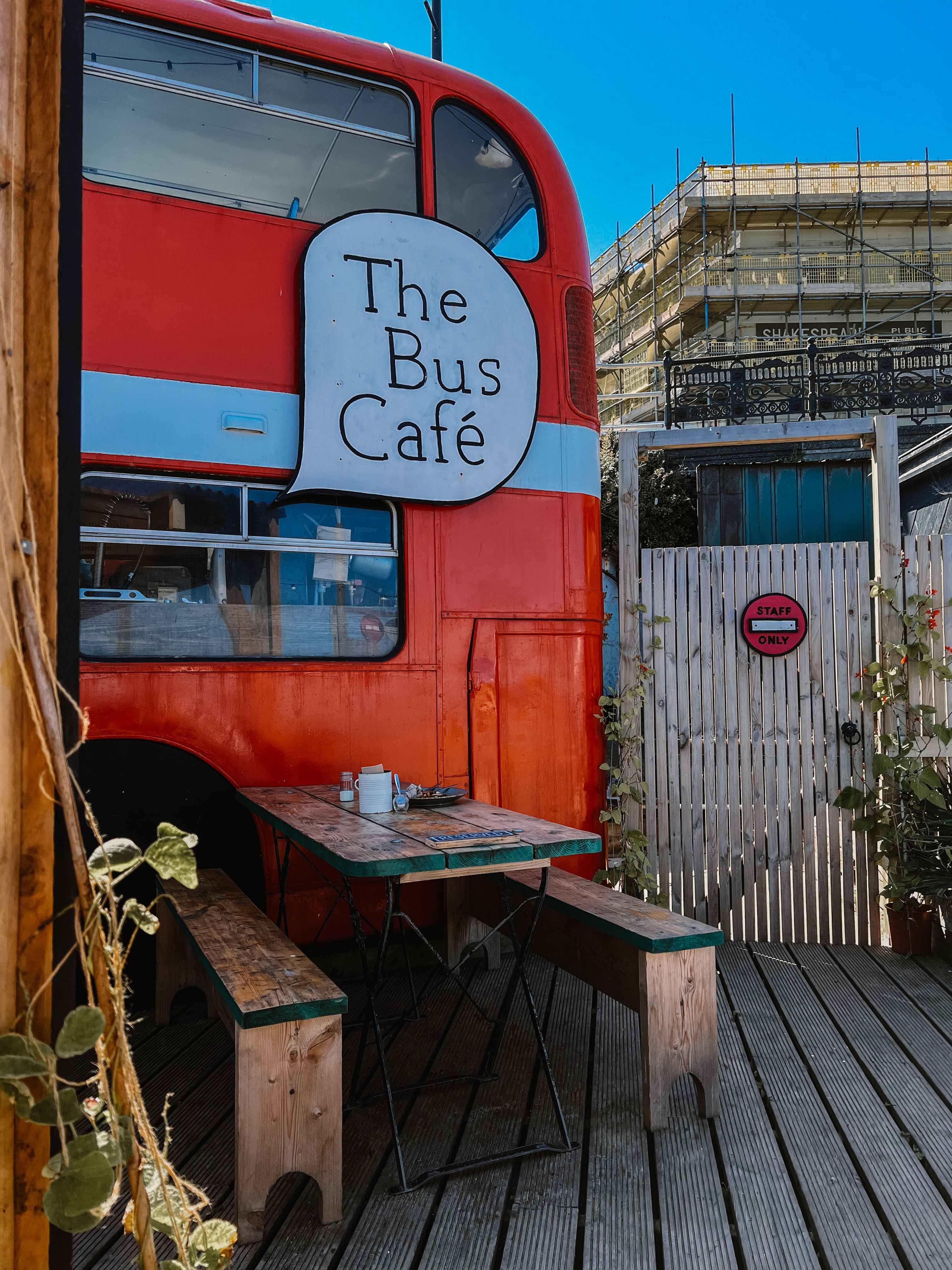 Cafe in Red Bus · Free Stock Photo