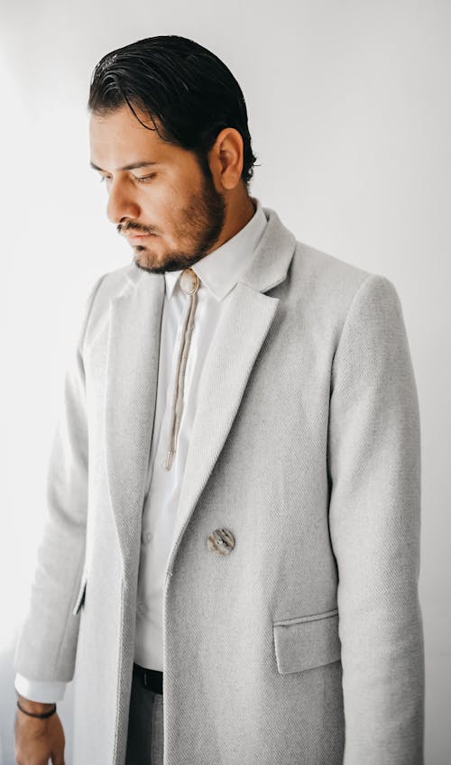 Portrait of a Man Wearing Gray Suit