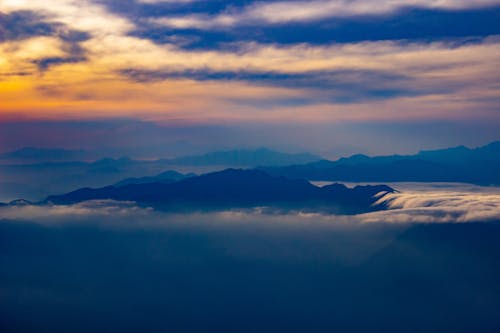 Silhouette of Mountains during Dawn