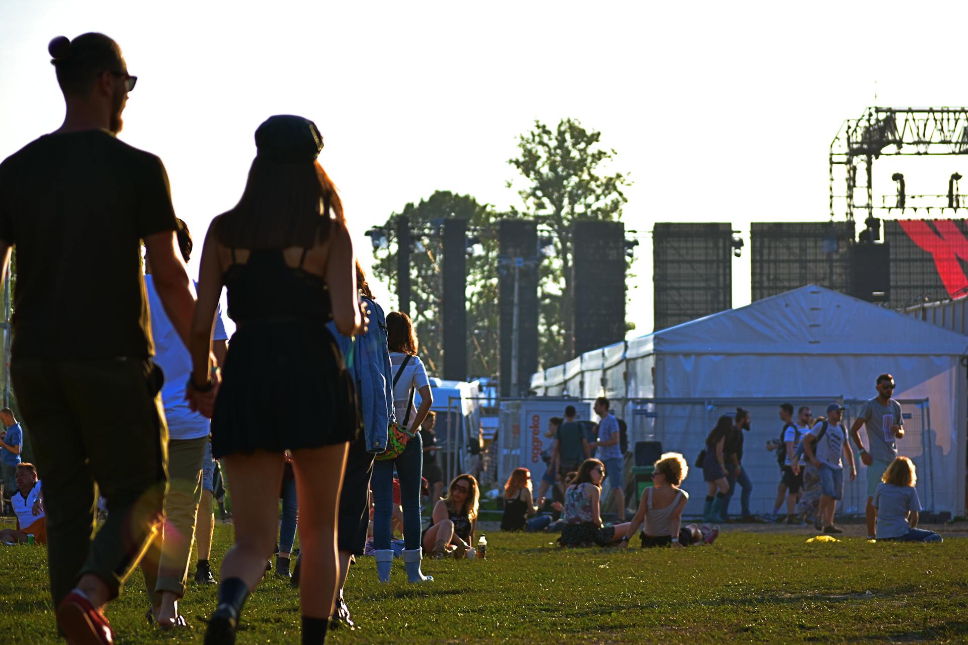 Crowd enjoying an outdoor music festival in Bonțida, Romania, during the day.