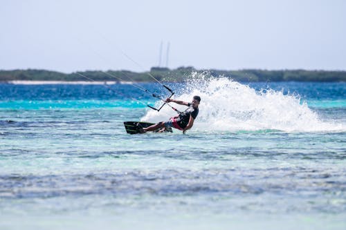 A Man Engaged in Wakeboarding