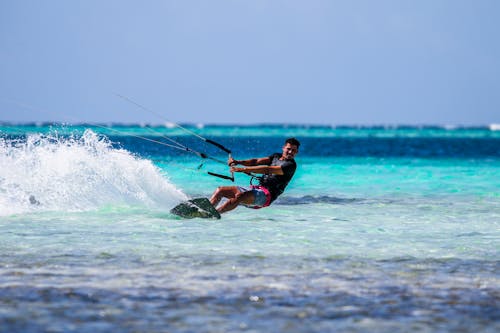 Dynamic Photo of a Kite Surfer