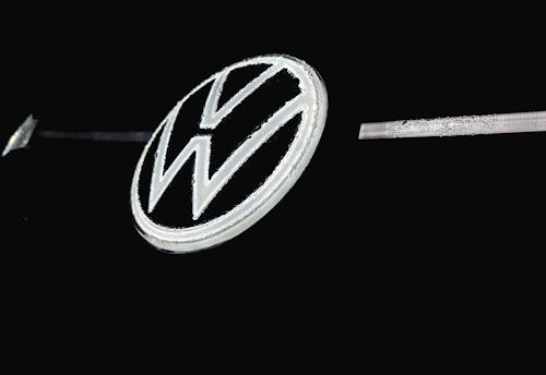 The daytime running lights of Volkswagen ID.3 in darkness
