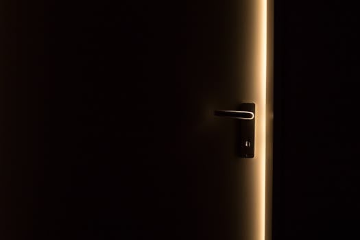 Steel Door Handle on Door