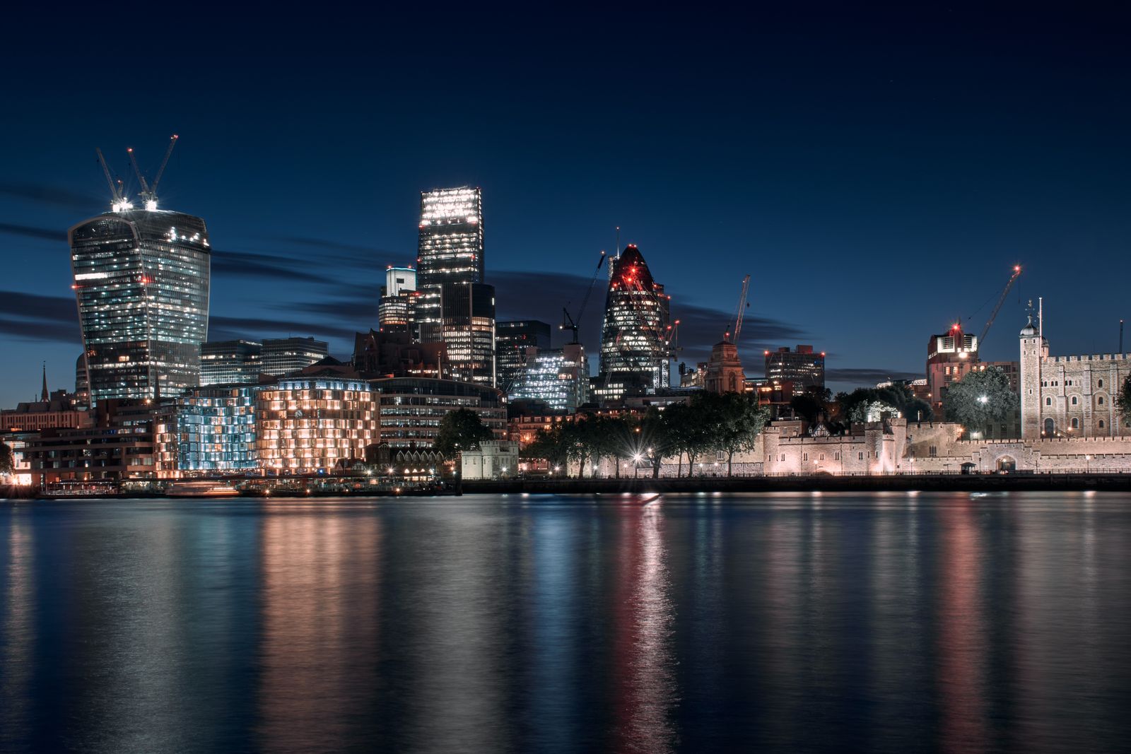 City waterfront at night, photo by Ivelin Donchev on Pexels