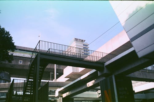 Modern Bridge Construction with Staircase