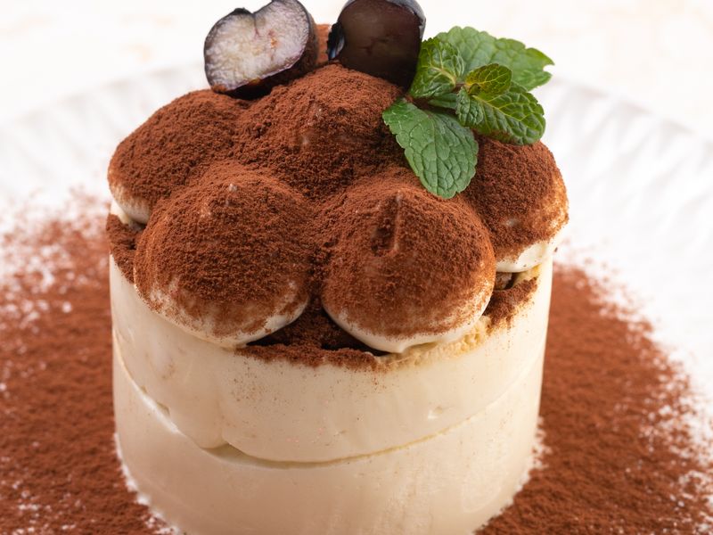 Tiramisù dusted with cocoa