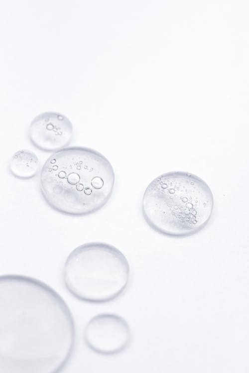 Water Drops on White Background 