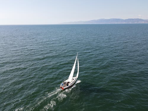 deniz, deniz aracı, drone çekimi içeren Ücretsiz stok fotoğraf