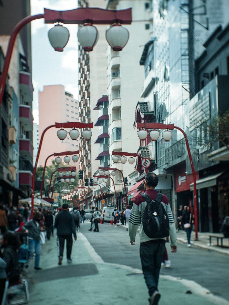 Photo Of People Walking In The Liberdade District, Sao Paulo, Brasil