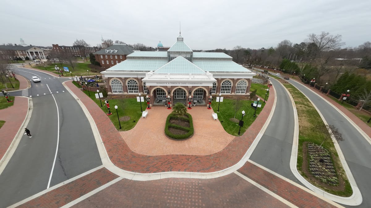Aerial Photo of a Building on the Campus of High Point University, United States