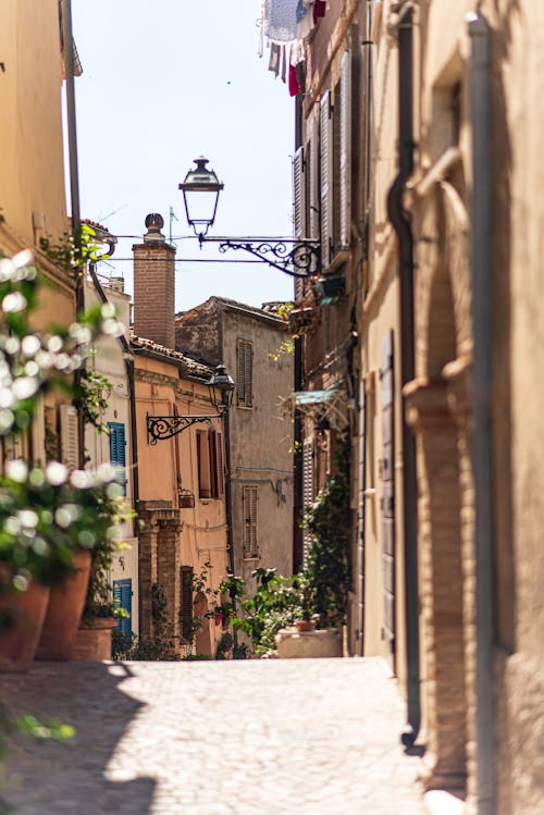 Photo of a Narrow Alley in an Old Town