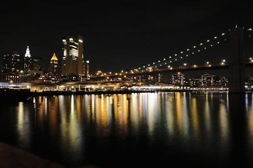 Kostenloses Stock Foto zu beleuchtet, brooklyn brücke, brücke