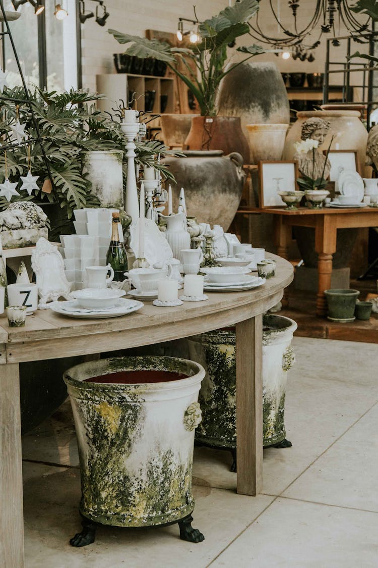 House Decorations On Tables In Shop