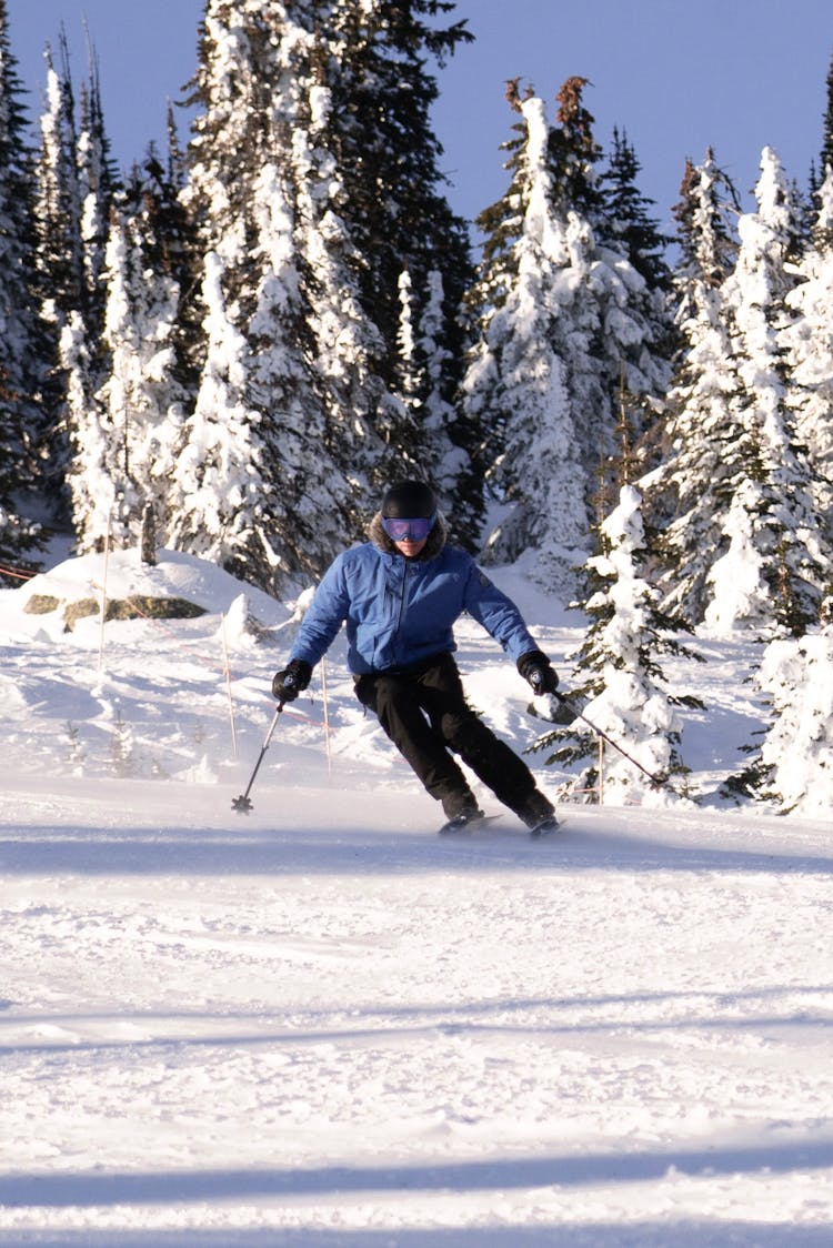 Person Skiing On Slope