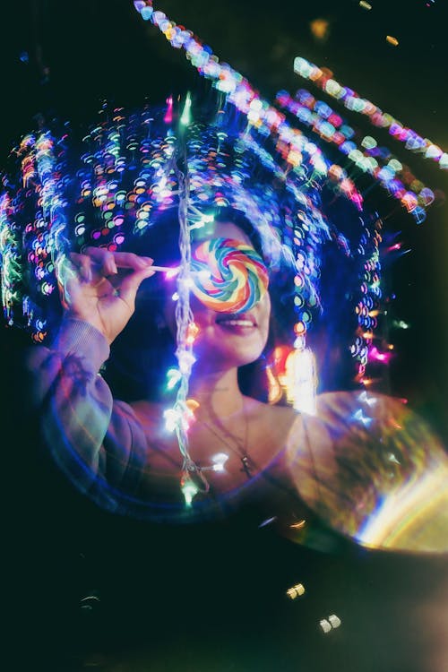 Portrait of a Woman in Fluorescent Light