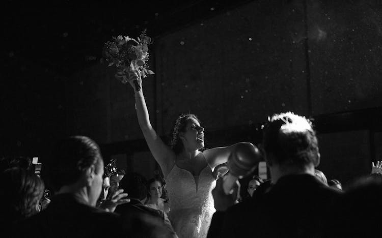 Bride Throwing The Bouquet 