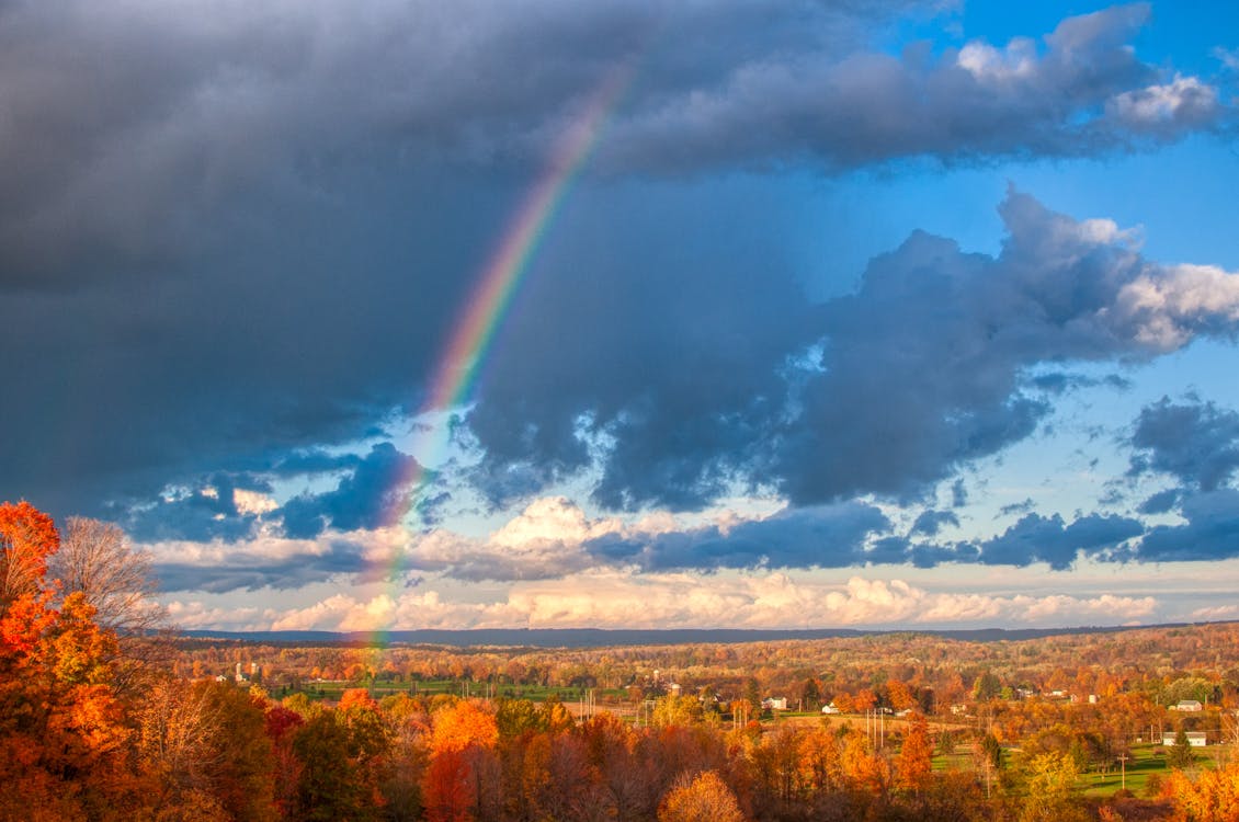 Scenic View Of Sky With Rainbow