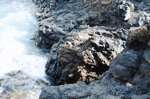 Close up of Barren Rocks on Sea Shore