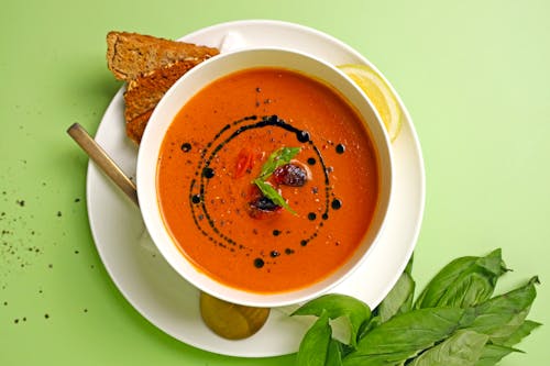 Top View of a Soup Dish in a Bowl