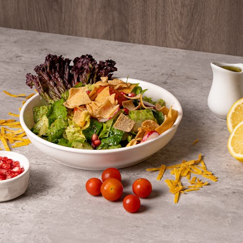 Healthy Vegetable Salad on a Ceramic Plate