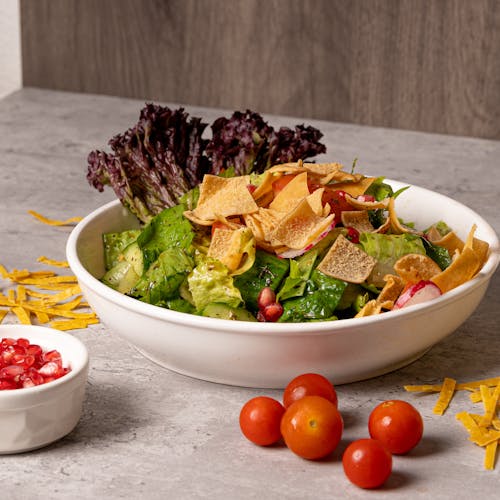 Close-up Shot of Plate of Vegetable Salad