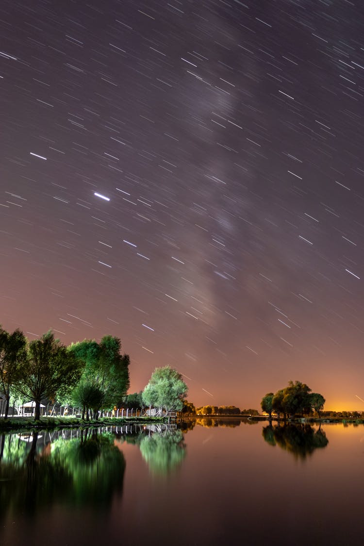 Light Streaks In The Night Sky