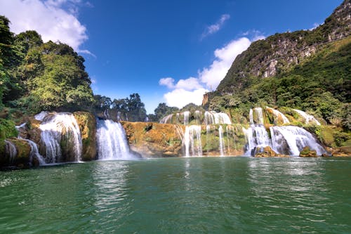 Beautiful Waterfalls Near Mountain