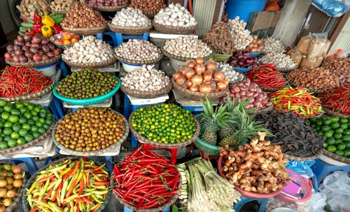Variety of Fruits and Vegetable on Market Store