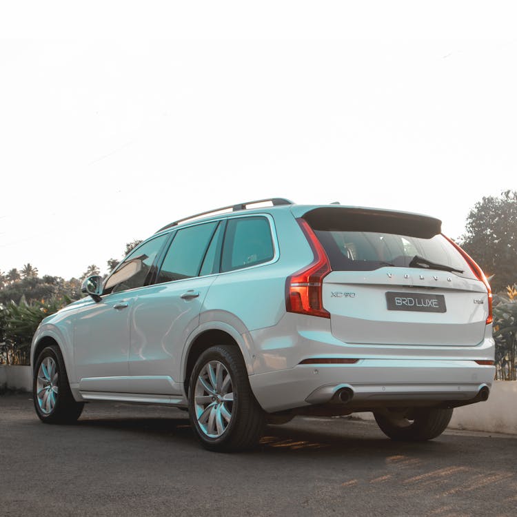 White Volvo Suv On The Road