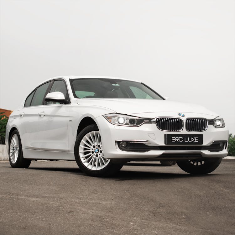 Close-up Of A White Luxury Sedan