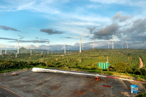 Wind Turbines on a Farm