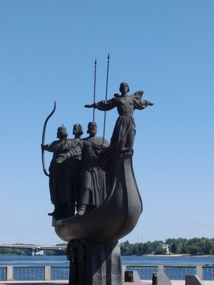 Monument On River Bank