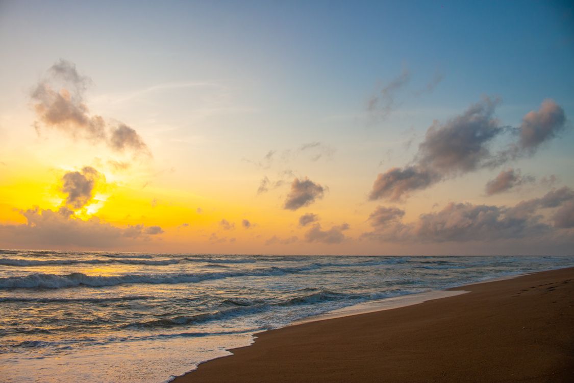 Sunset Sand The Beach During the Golden Hour · Free Stock Photo
