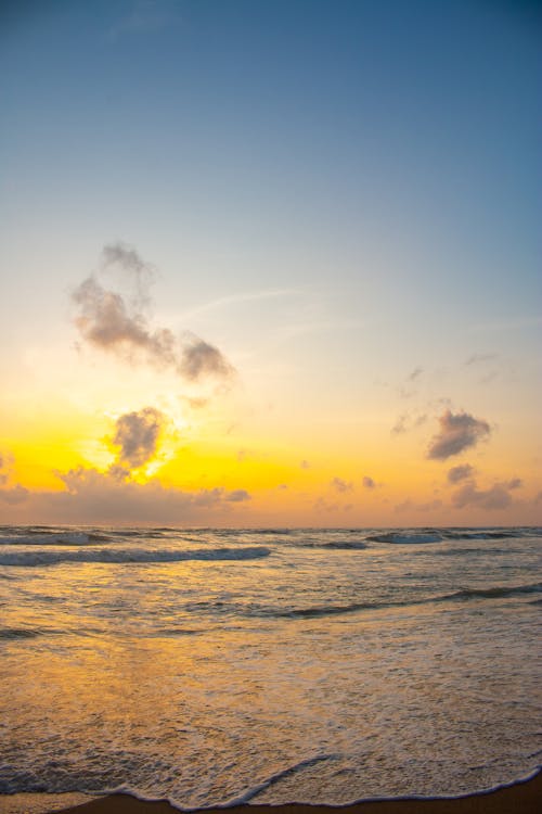 Ocean Waves During Sunset