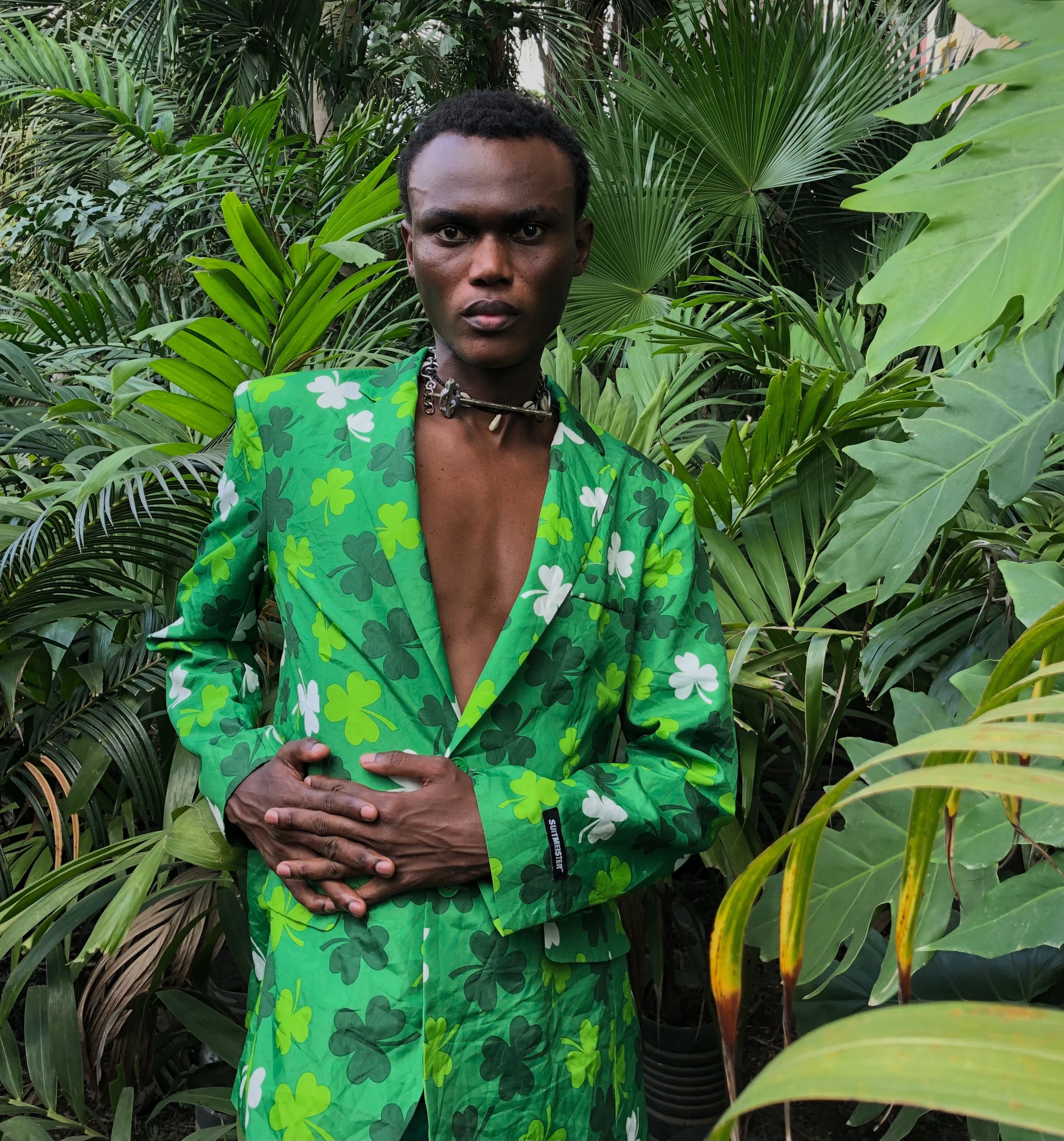 Portrait of a Man in a Green Floral Suit · Free Stock Photo