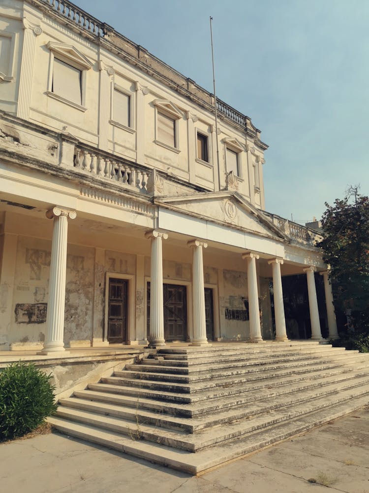 Majestic Building With Steps And Columns