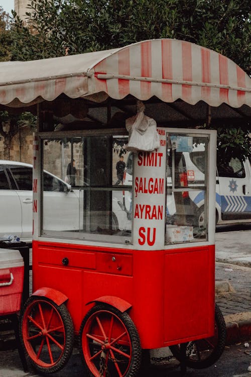 Základová fotografie zdarma na téma potravinový vozík, ulice, vertikální záběr