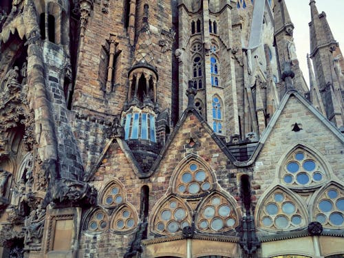 Free Side Nave of Sagrada Familia in Barcelona, Spain Stock Photo