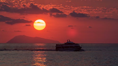 Základová fotografie zdarma na téma červená, moře, nádherný západ slunce