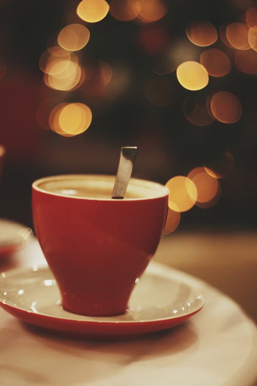 Free Coffee in a Red Cup Stock Photo