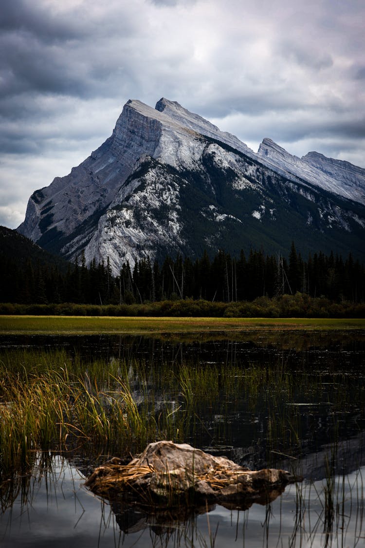 Lake With A Mountain In The Background