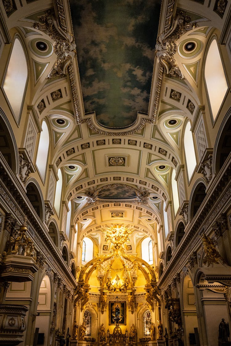 Ornate Interior Of The Notre-Dame De Quebec Basilica-Cathedral