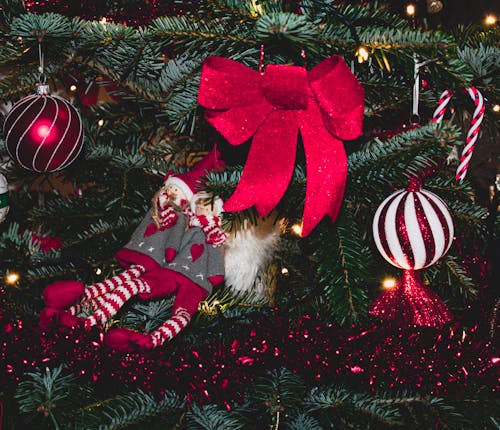 Ornaments Hanging on Christmas Tree